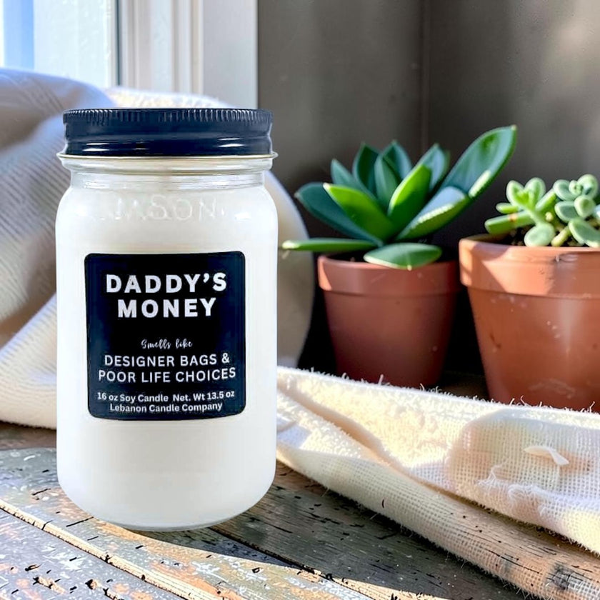 Daddy's Money Funny Candle