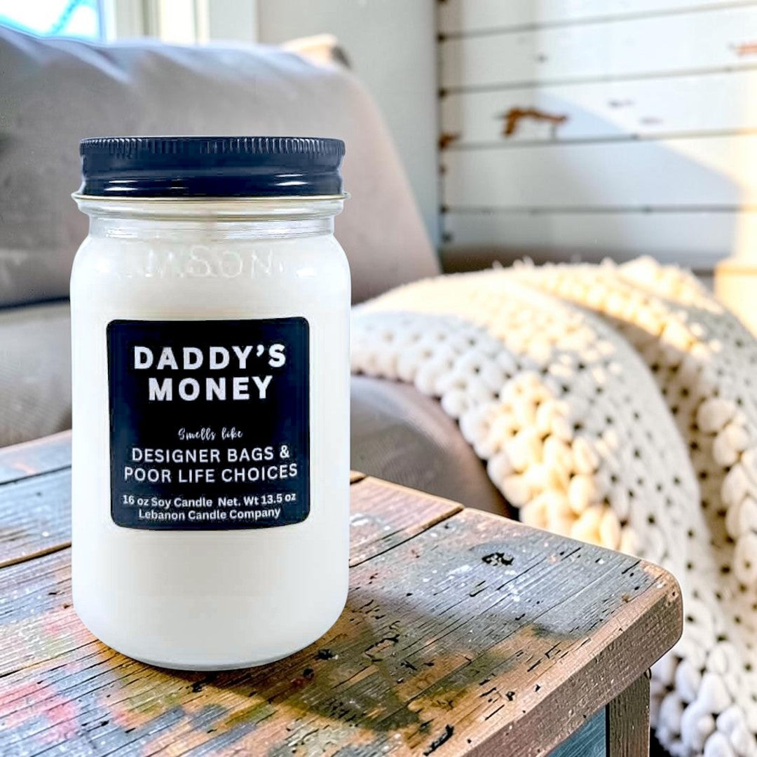 Daddy's Money Funny Candle