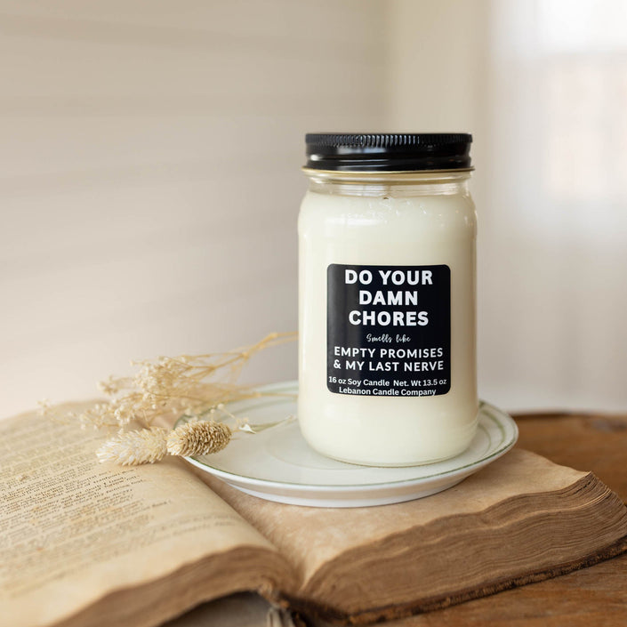 Do Your Damn Chores Funny Candle