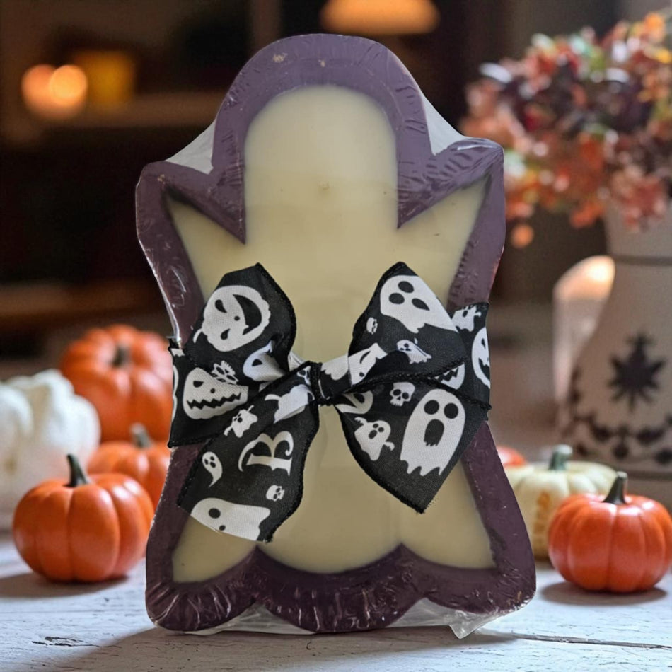 Ghost Wooden Dough Bowl Candle