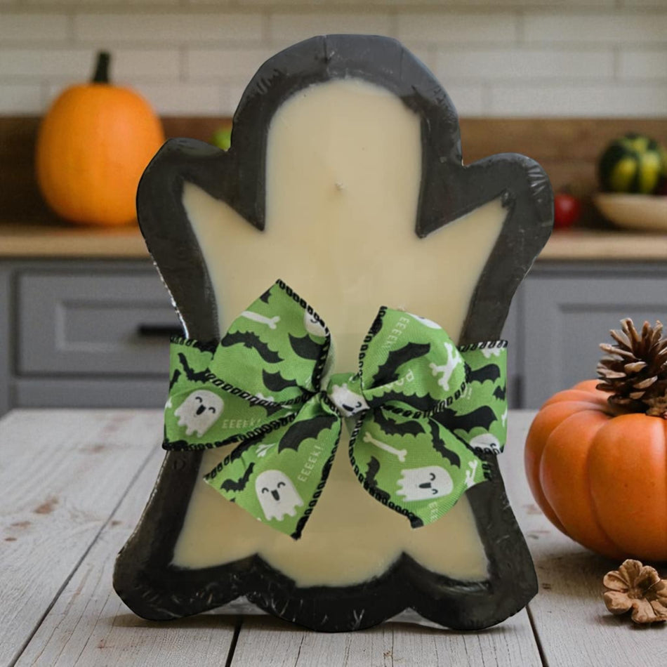 Ghost Wooden Dough Bowl Candle