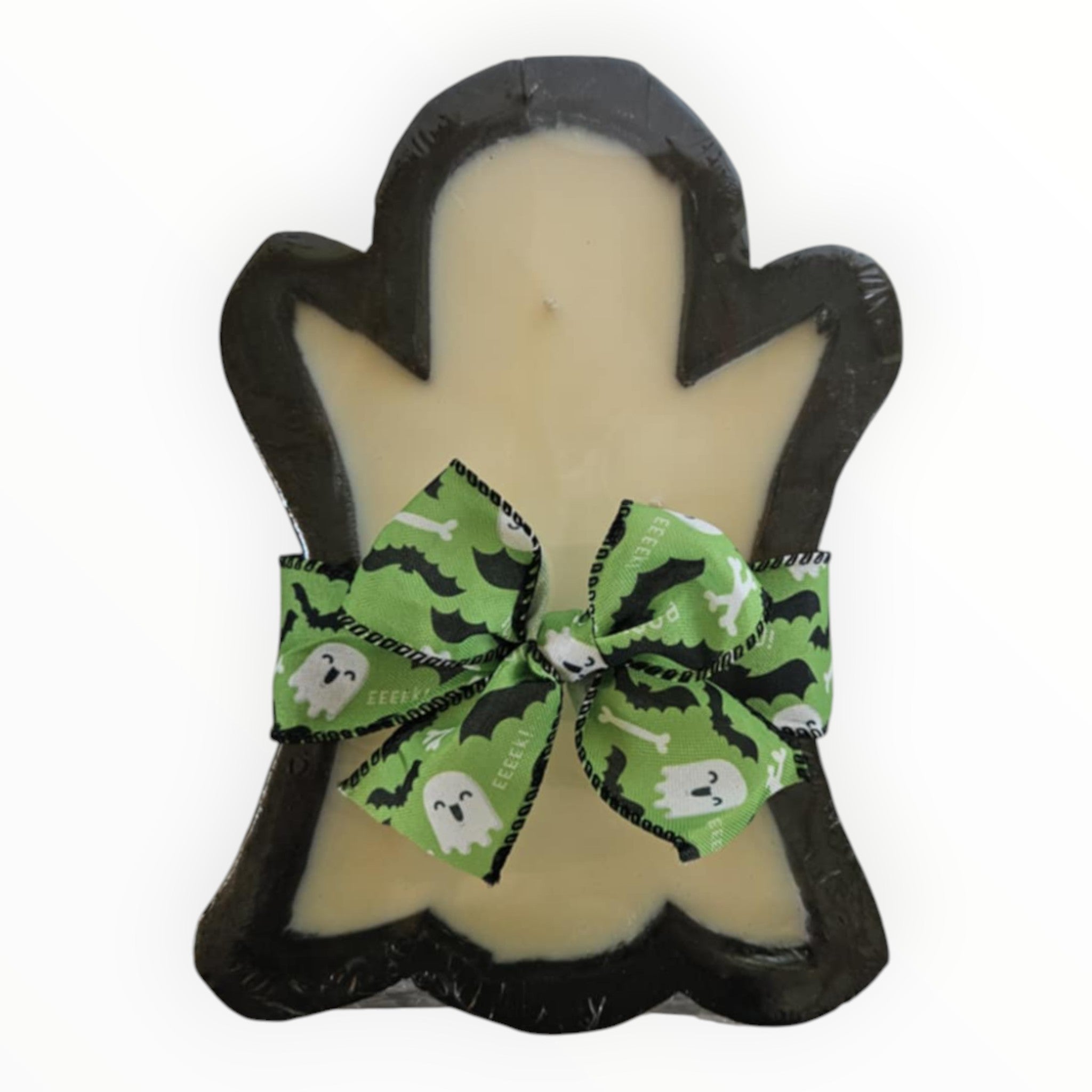 Ghost Wooden Dough Bowl Candle