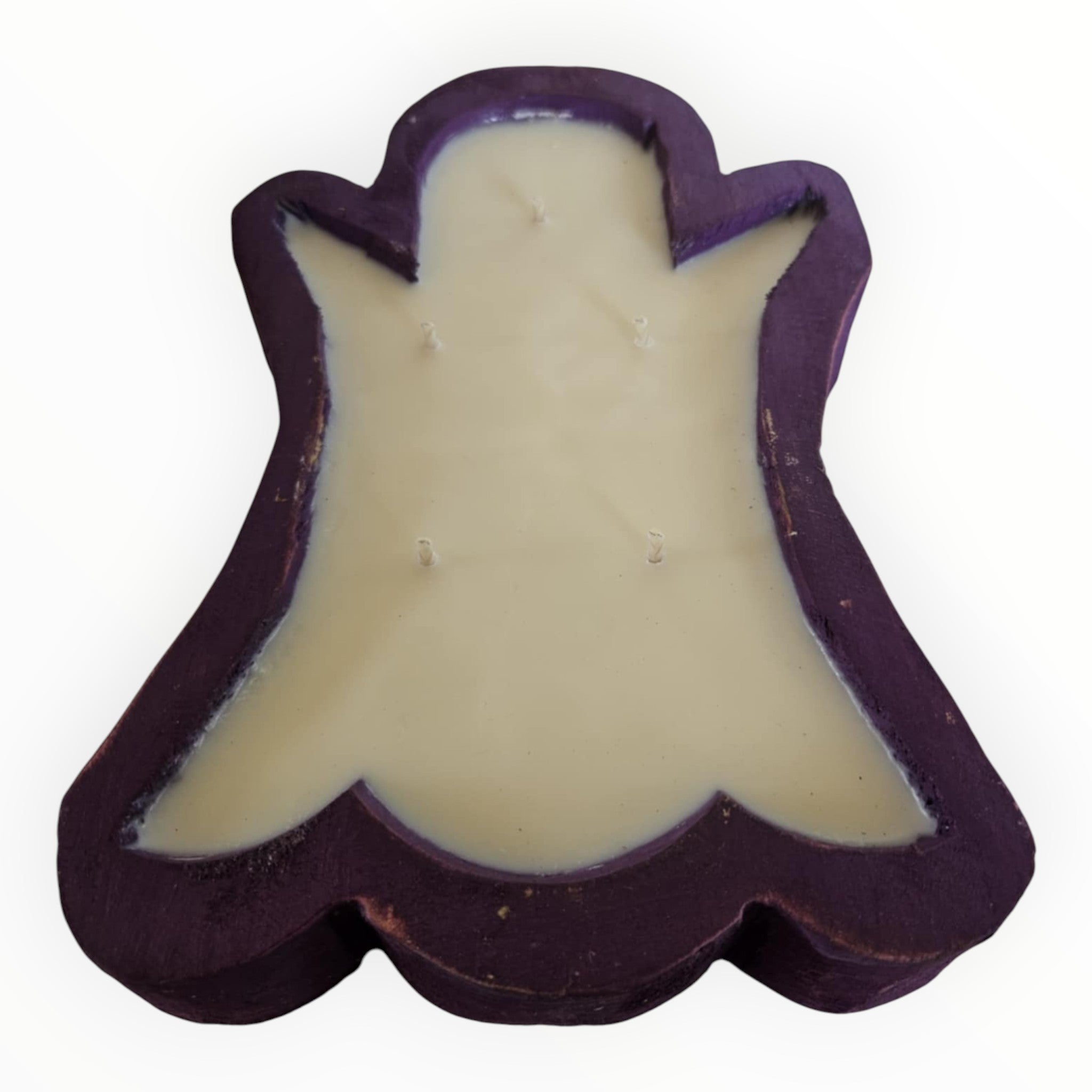 Ghost Wooden Dough Bowl Candle