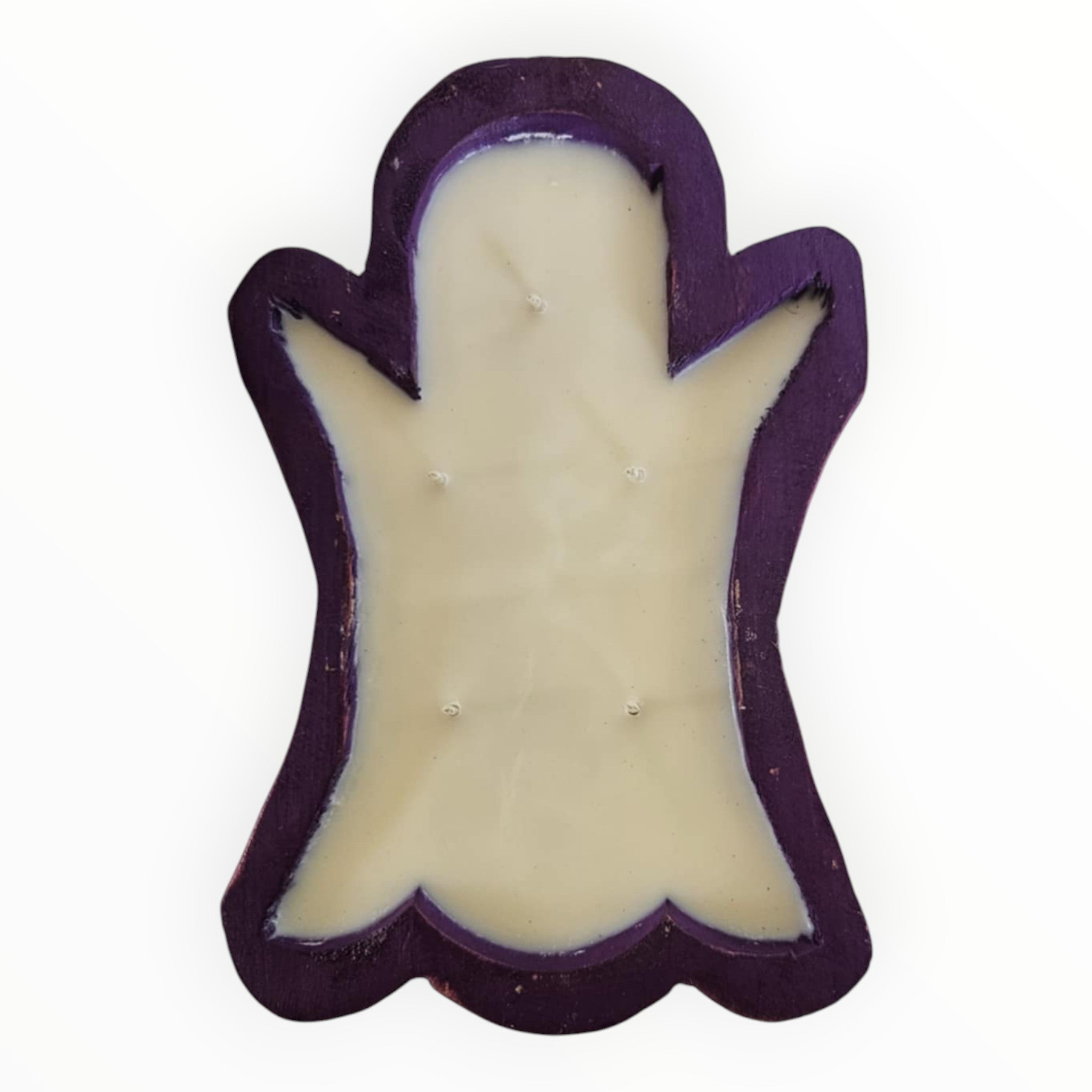 Ghost Wooden Dough Bowl Candle