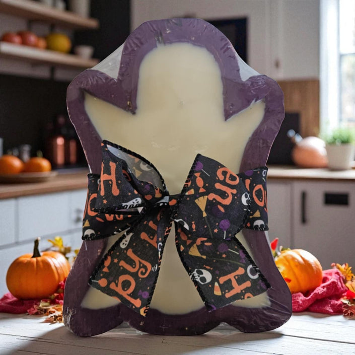 Ghost Wooden Dough Bowl Candle