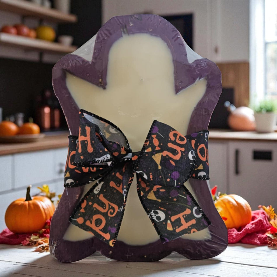 Ghost Wooden Dough Bowl Candle