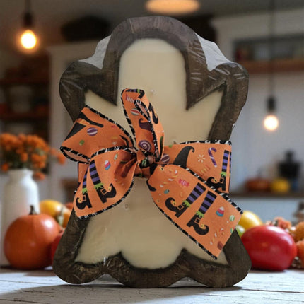 Ghost Wooden Dough Bowl Candle