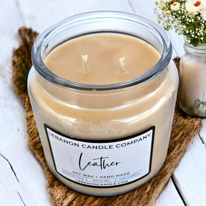 Leather Double Wick Candle