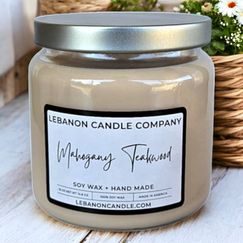 Mahogany Teakwood Double Wick Candle