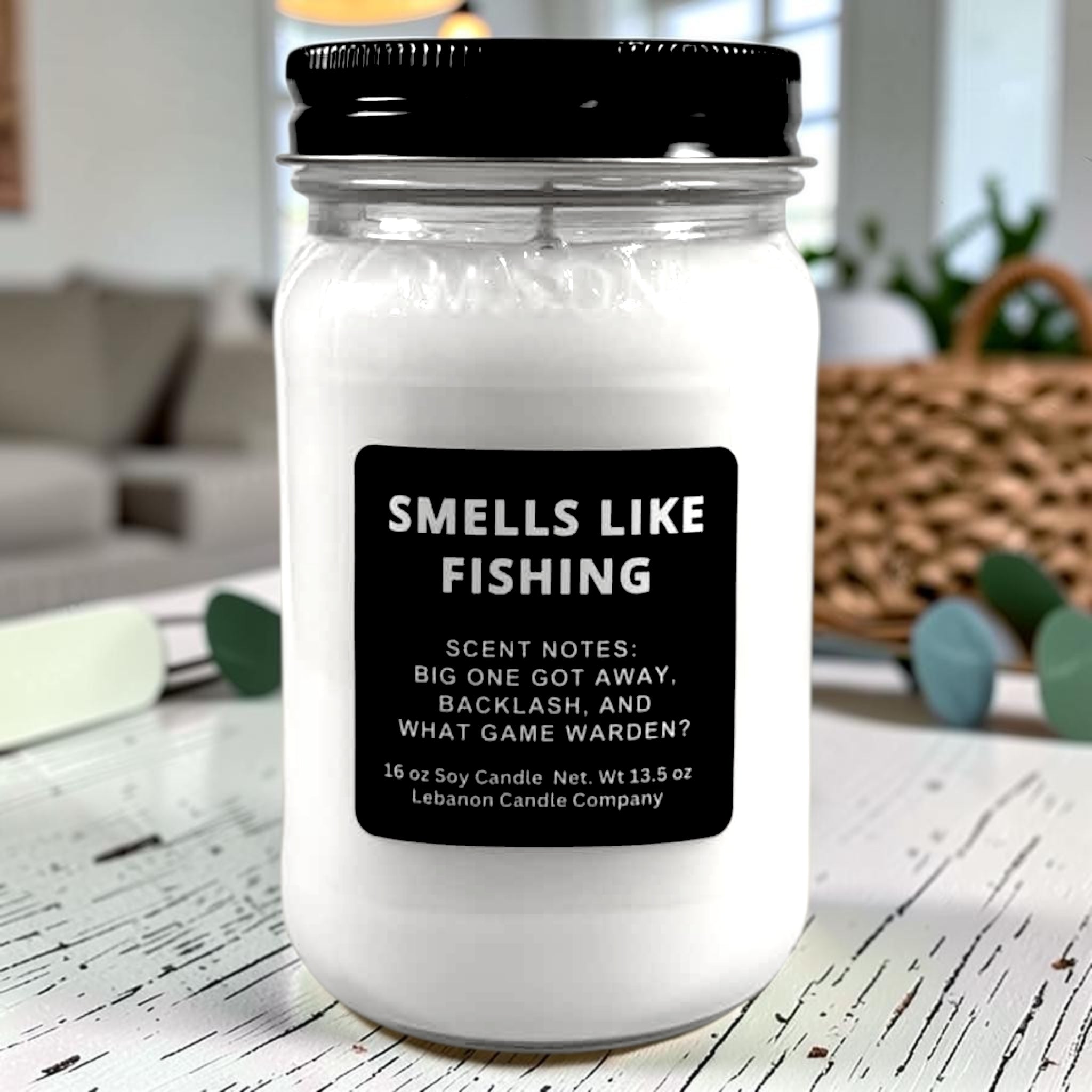 Smells Like Fishing Funny Candle