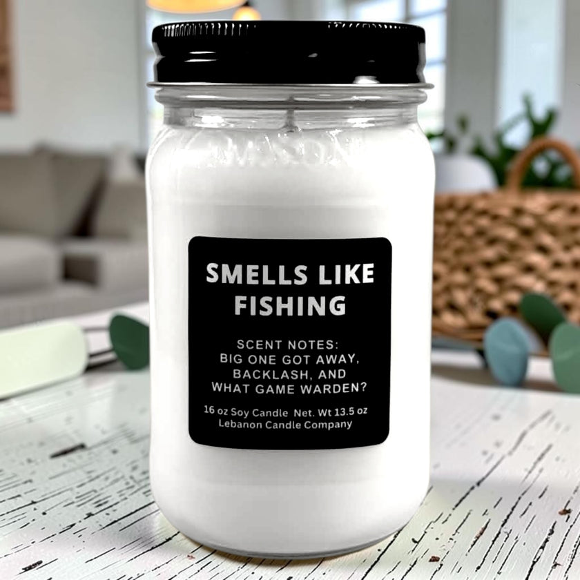 Smells Like Fishing Funny Candle