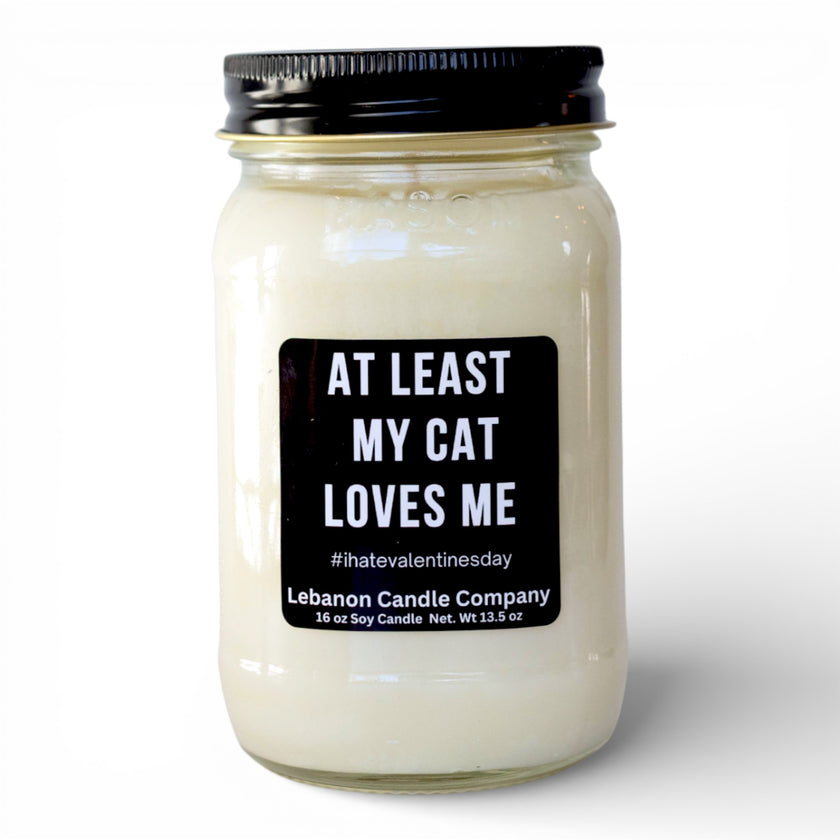 At Least My Cat Loves Me Funny Candle