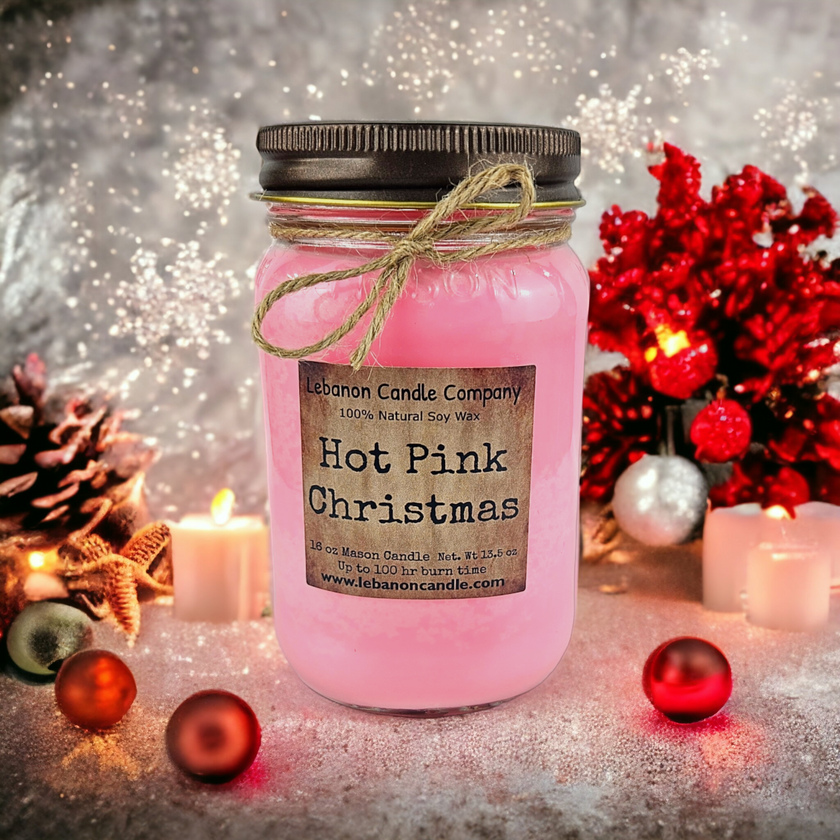 Hot Pink Christmas Candle
