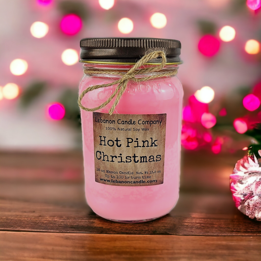 Hot Pink Christmas Candle
