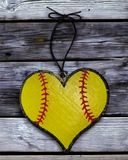 Softball Heart Shaped Freshie