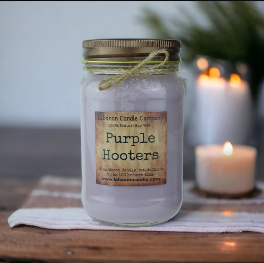 Purple Hooters Candle