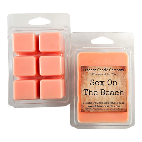 Sex on the Beach Wax Melt , Scented Soy, Non-Toxic, Highly Scented, Handmade in The USA, 6 Cube Melt, Natural Soy Wax, Long Lasting Scent