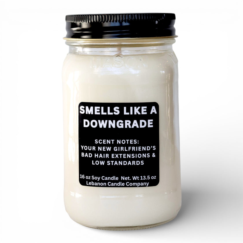 Smells Like A Downgrade Funny Candle