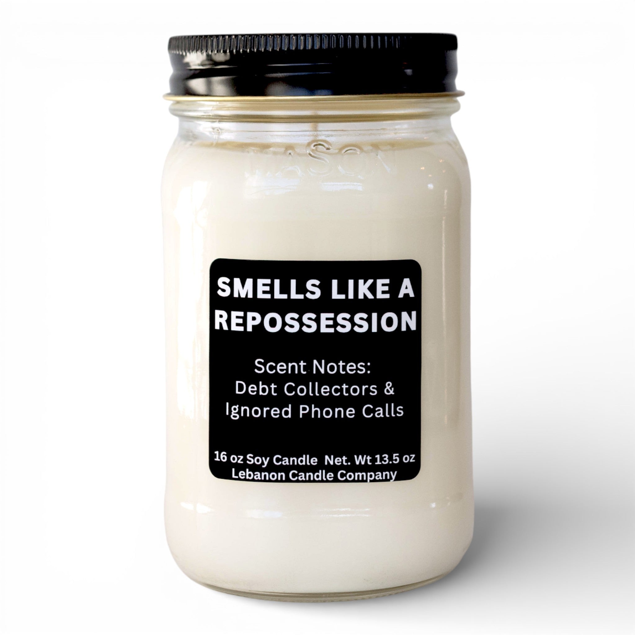 Smells Like a Repossession Funny Candle