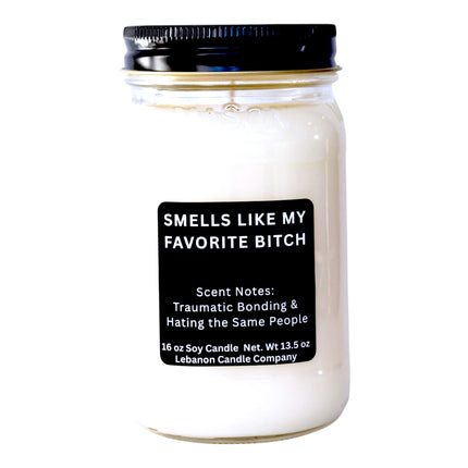 Smells Like My Favorite Bitch Funny Candle