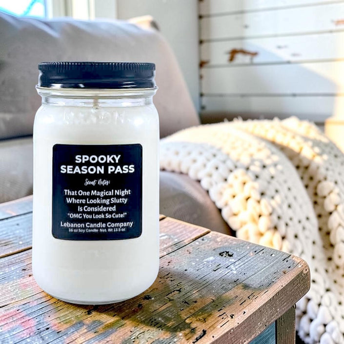 Spooky Season Pass Funny Candle