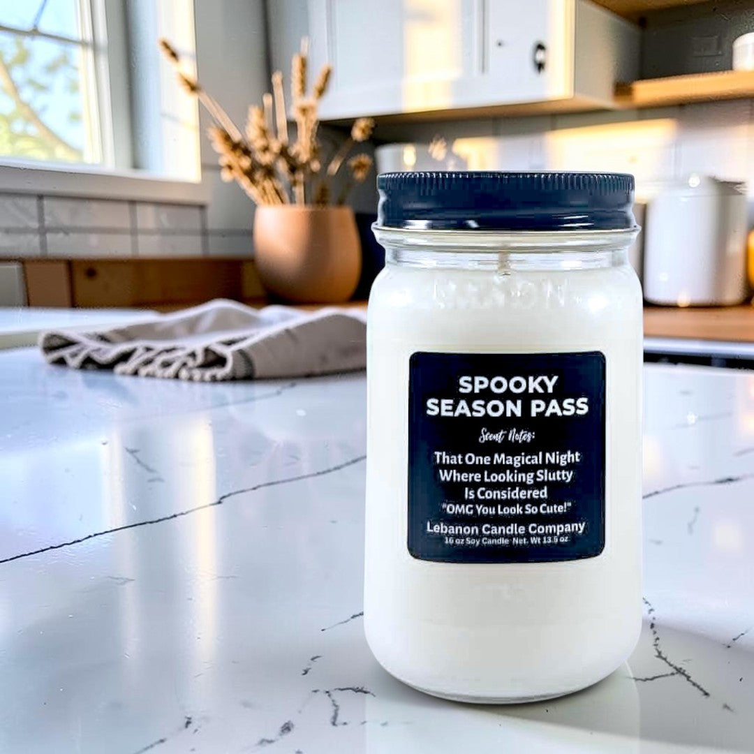 Spooky Season Pass Funny Candle