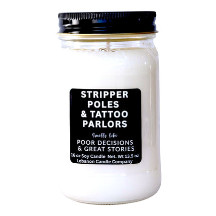 Stripper Poles and Tattoo Parlors Funny Candle