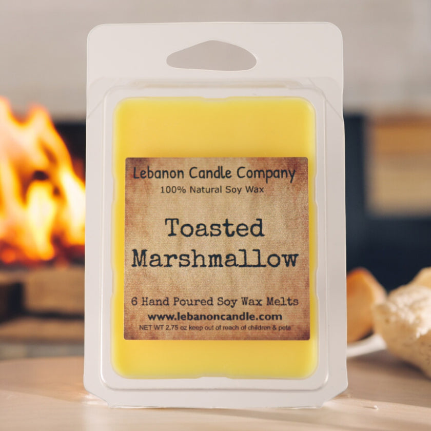Toasted Marshmallow Wax Melt , Scented Soy, Non-Toxic, Highly Scented, Handmade in The USA, 6 Cube Melt, Natural Soy Wax, Long Lasting Scent