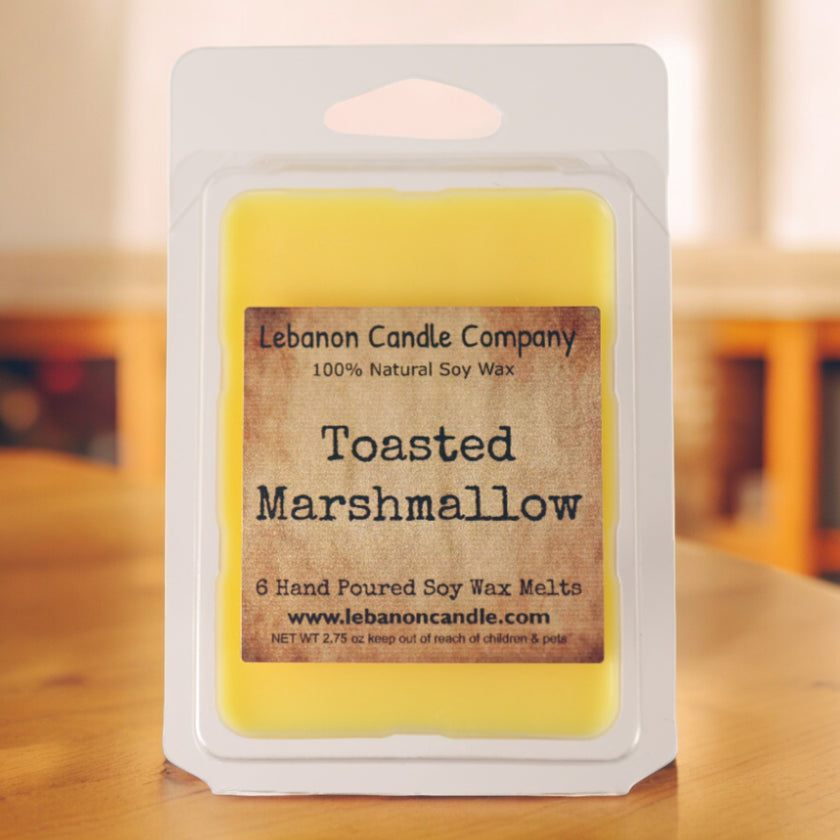 Toasted Marshmallow Wax Melt , Scented Soy, Non-Toxic, Highly Scented, Handmade in The USA, 6 Cube Melt, Natural Soy Wax, Long Lasting Scent