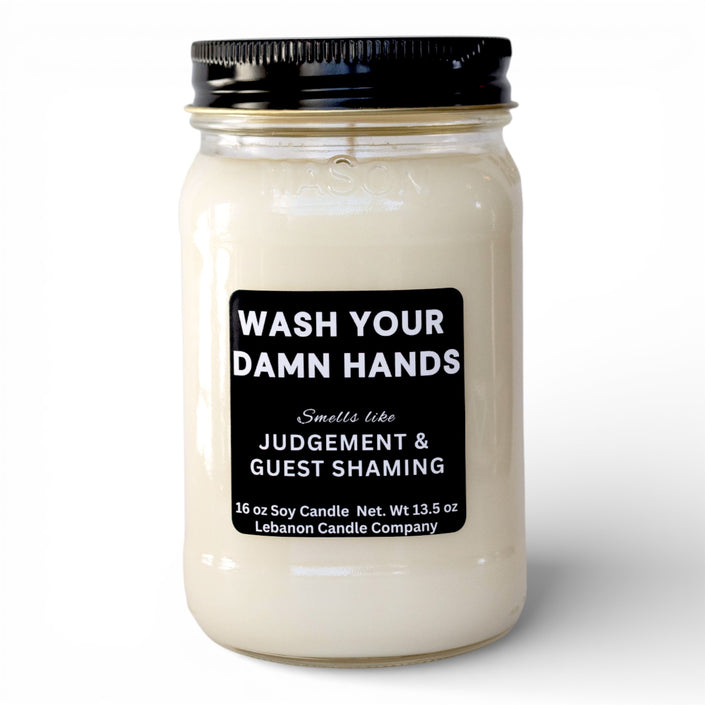 Wash Your Damn Hands Funny Bathroom Candle