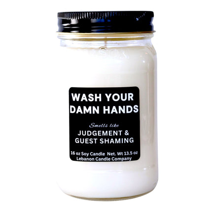 Wash Your Damn Hands Funny Bathroom Candle