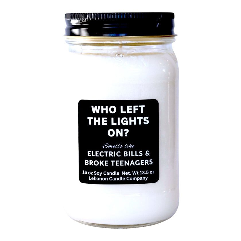 Who Left The Lights On Funny Candle