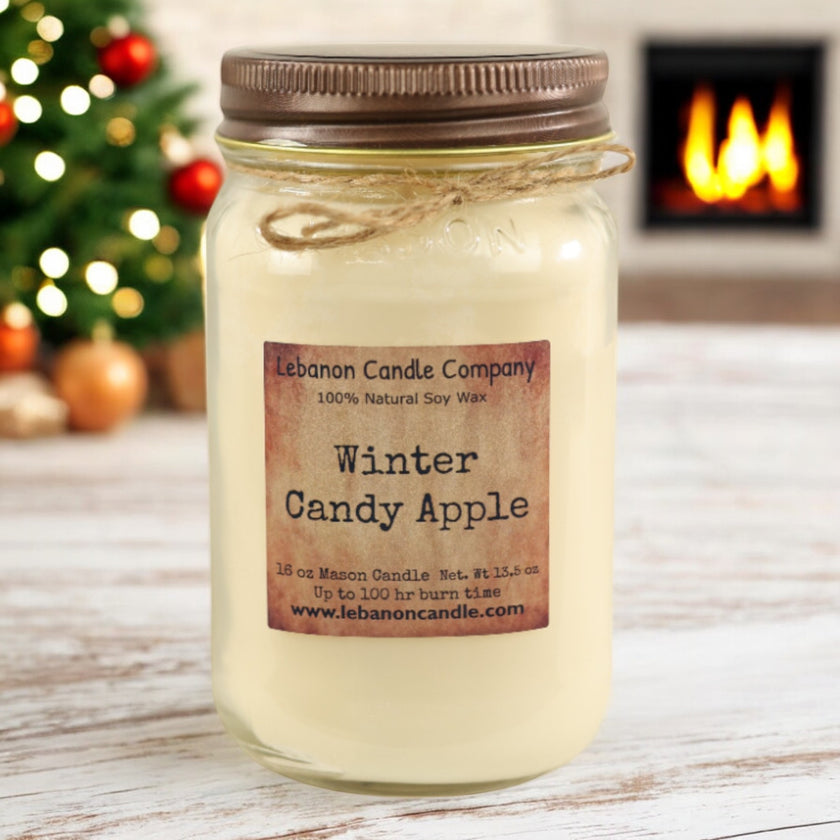 Winter Candy Apple Candle