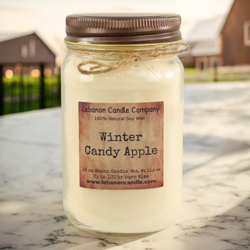Winter Candy Apple Candle
