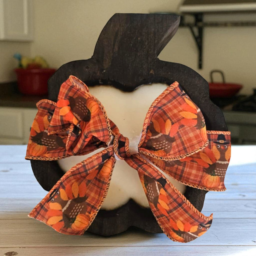 Pumpkin Wooden Dough Bowl Candle
