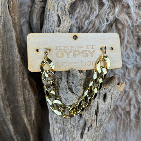 Gold Metallic Chunky Chain Hat Band