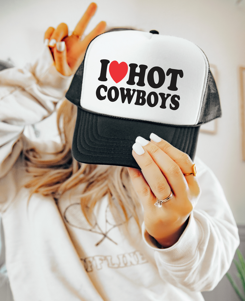 I Love Hot Cowboys Trucker Hat