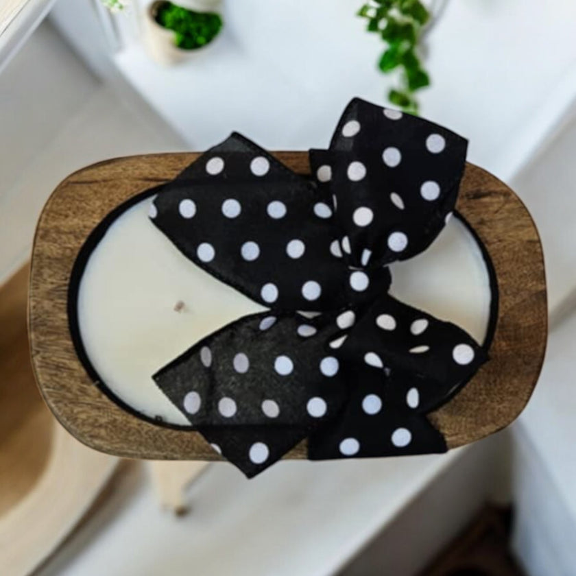 Handcrafted Wooden Dough Bowl Candle