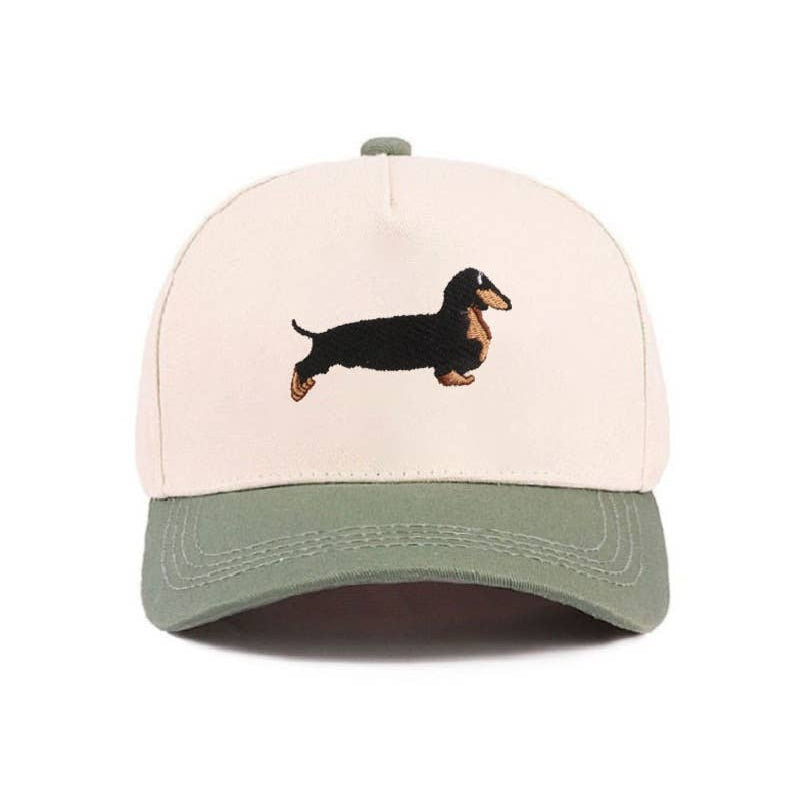 Dachshund Two-Tone Cotton Hat (Dark Forest)