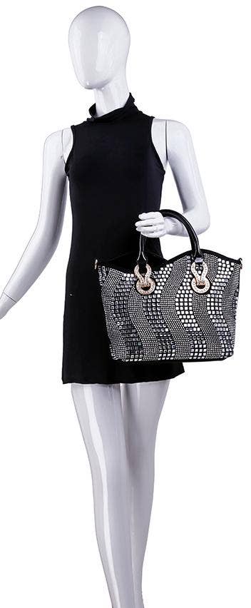 Sparkling Red Wave Rhinestone Handbag