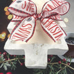 Rustic Christmas Tree Wooden Dough Bowl with Christmas Bow
