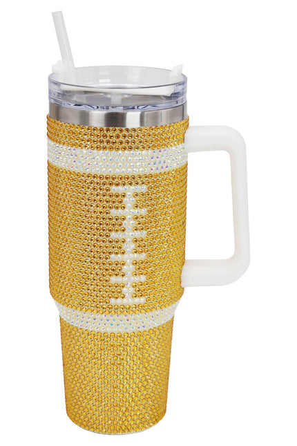 Blinged-Out Football Gameday 40oz Insulated Tumbler