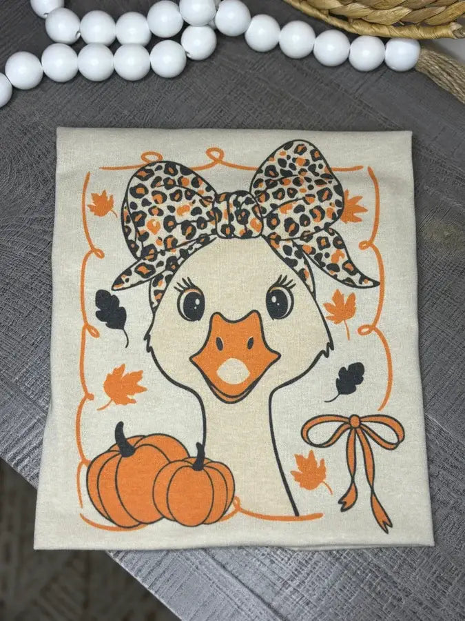 Leopard Bow Fall Goose Tee