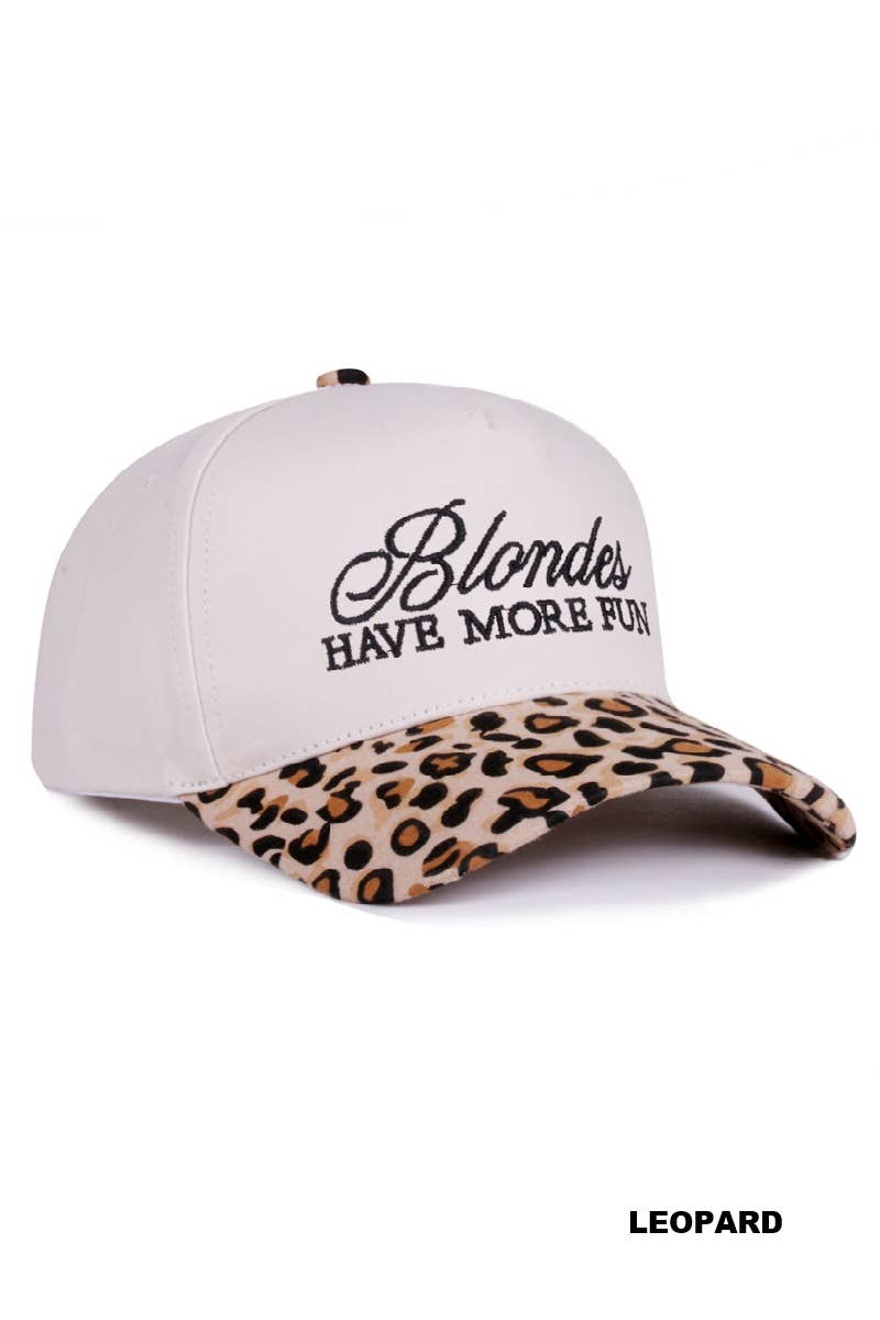 Blondes Have More Fun Two-Tone Canvas Cotton Cap
