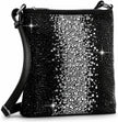 Black Starlight Rhinestone Crossbody Handbag