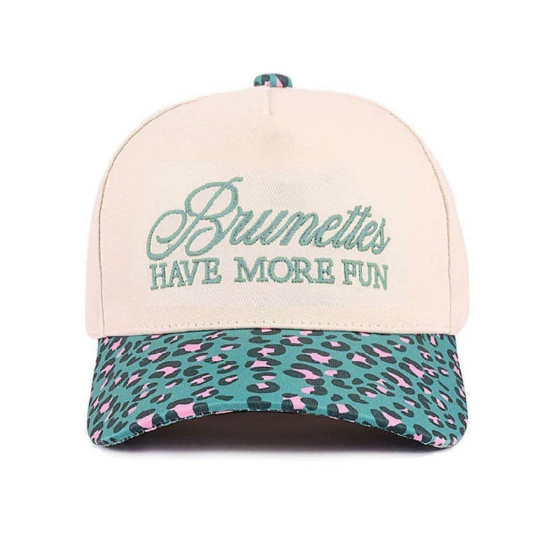 Brunettes Have More Fun Two-Tone Canvas Cotton Cap