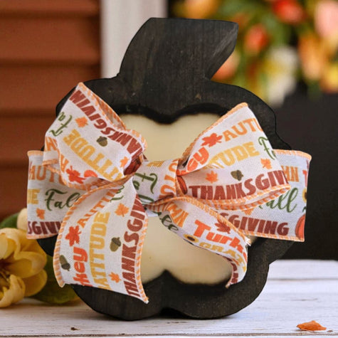 Pumpkin Wooden Dough Bowl Candle