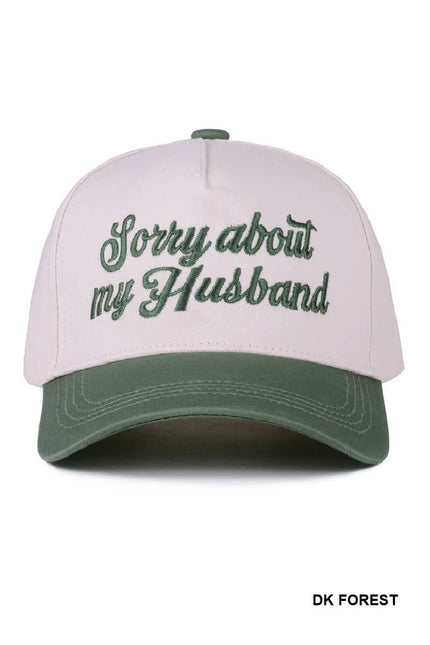 Sorry About My Husband Two-Tone Canvas Cotton Cap