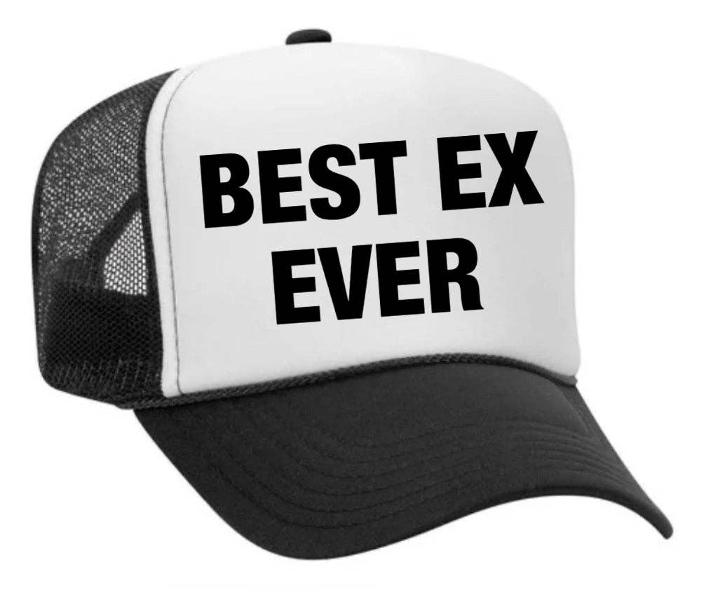 Best Ex Ever Trucker Hat (Black & White)
