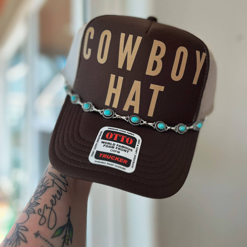 Turquoise Rebel Cowboy Trucker Hat